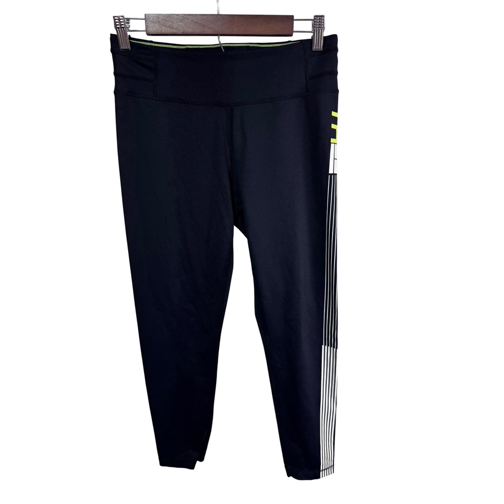 Tommy Hilfiger Women's L Black‎ Leggings Sport Athletic Side Logo